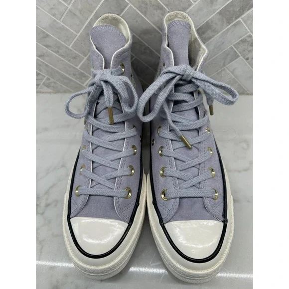Converse Chuck Taylor All Star Move High Top Sneakers Womens Size 7 Purple Suede - Picture 7 of 8
